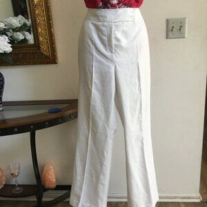 UNBRANDED Textured Fabric Dressy Pants Bootcut Lined Casual Beige 12